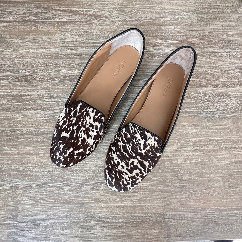 J Crew calf hair loafers